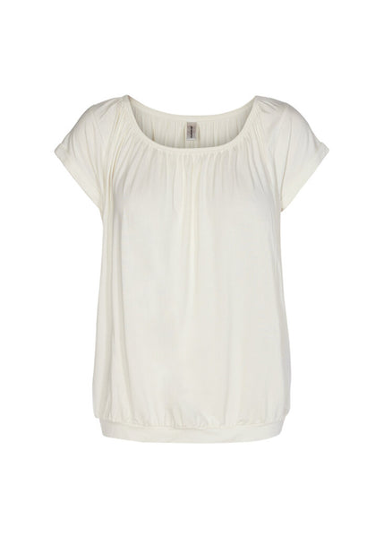 Soyaconcept 'Marica' Pleated Banded Hem Tee - Off-White