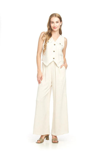 Papillon Linen Wide Leg Pants - Natural