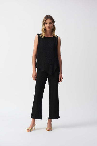 Joseph Ribkoff 251228 Seersucker Asymmetrical Top