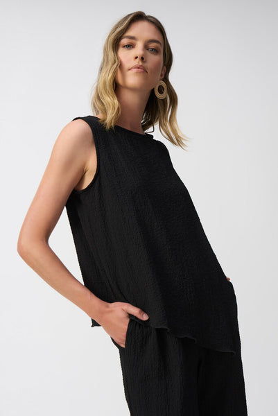 Joseph Ribkoff 251228 Seersucker Asymmetrical Top