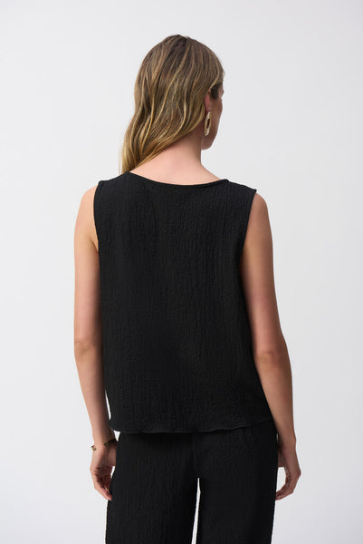 Joseph Ribkoff 251228 Seersucker Asymmetrical Top