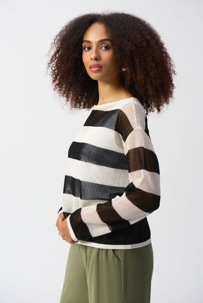 Joseph Ribkoff 251922 Striped Knit Pullover Sweater