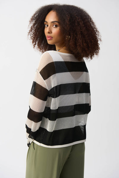 Joseph Ribkoff 251922 Striped Knit Pullover Sweater