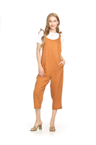 Papillon Rust Linen Blend Jumpsuit