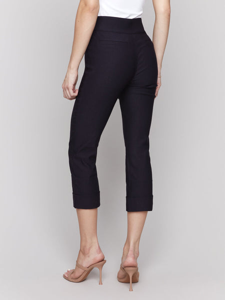 Charlie B Stretch Pull-On Capri - Black