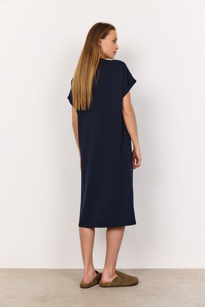 Soyaconcept 'Banu' V-Neck Midi Dress - Navy