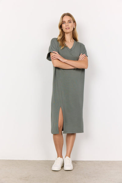 Soyaconcept 'Banu' V-Neck Midi Dress - Misty