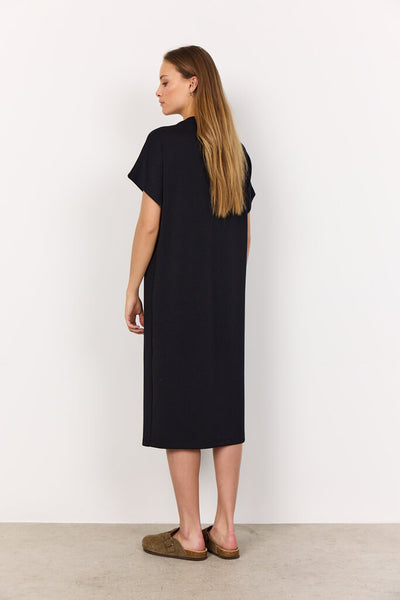 Soyaconcept 'Banu' V-Neck Midi Dress - Black