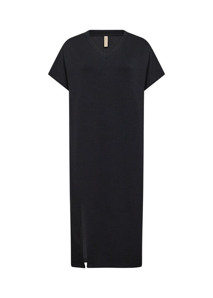 Soyaconcept 'Banu' V-Neck Midi Dress - Black