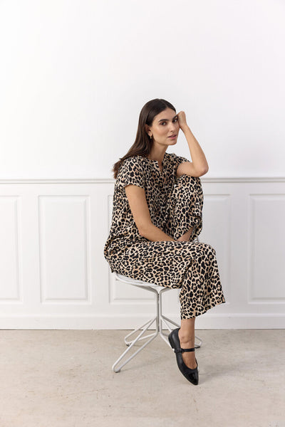 Soyaconcept 'Pietta' Leopard Print Short Sleeve Blouse