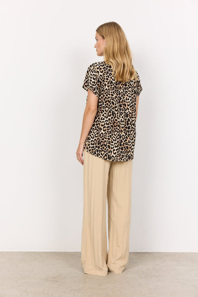 Soyaconcept 'Pietta' Leopard Print Short Sleeve Blouse