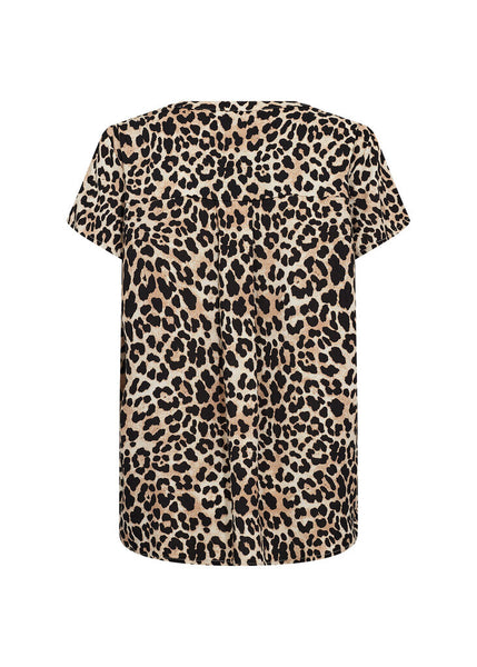 Soyaconcept 'Pietta' Leopard Print Short Sleeve Blouse