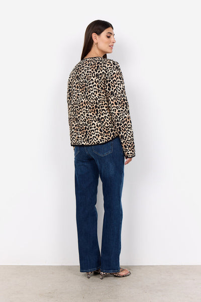 Soyaconcept 'Pietta' Leopard Print Quilted Jacket