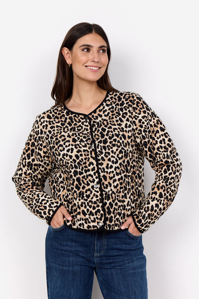 Soyaconcept 'Pietta' Leopard Print Quilted Jacket