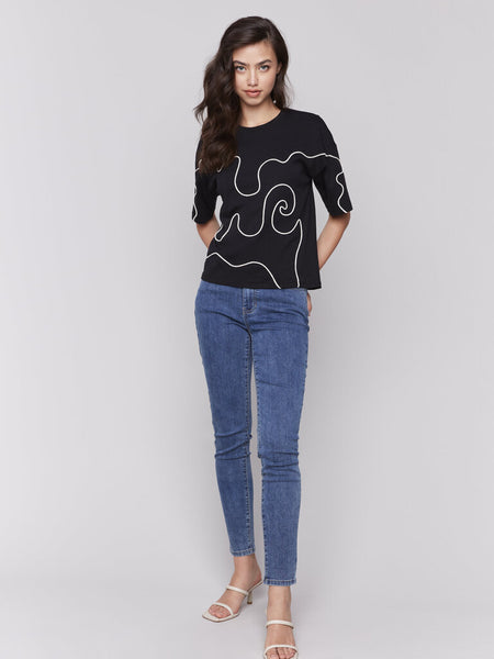 Charlie B Soutache Detail Tee