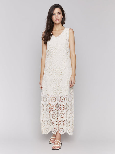 Charlie B Cotton Crochet Maxi Dress