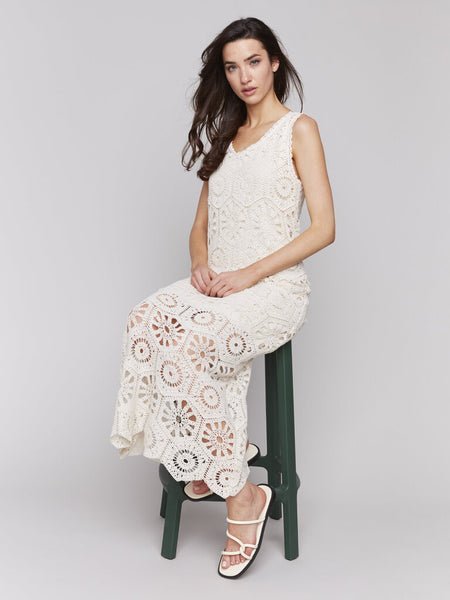 Charlie B Cotton Crochet Maxi Dress