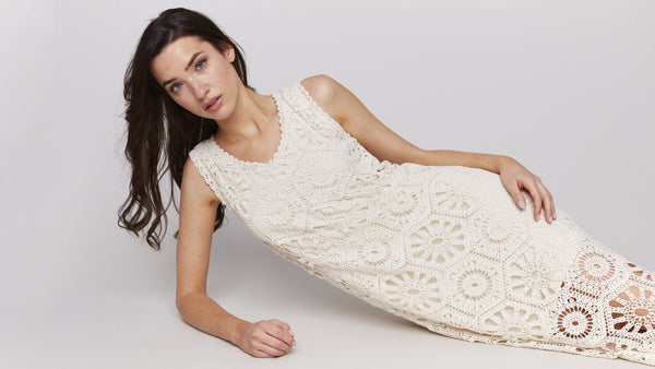 Charlie B Cotton Crochet Maxi Dress