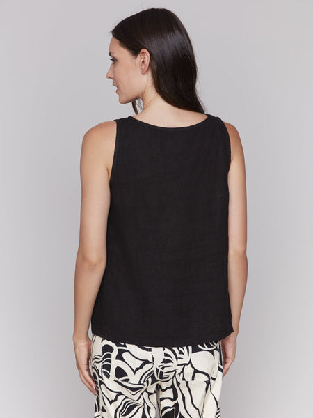 Charlie B Front Slit Linen Top