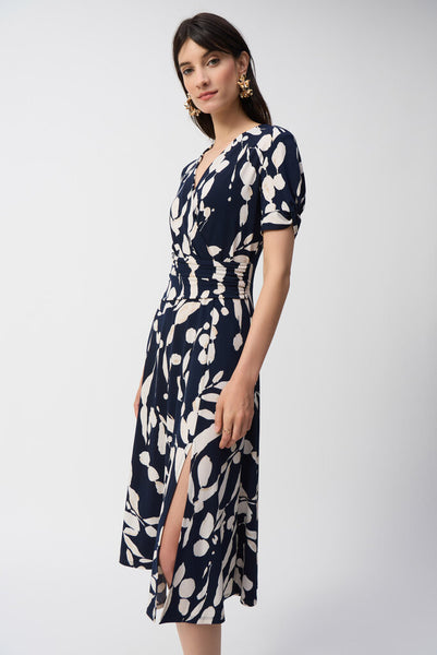 Joseph Ribkoff 251014 Abstract Print Wrap Dress