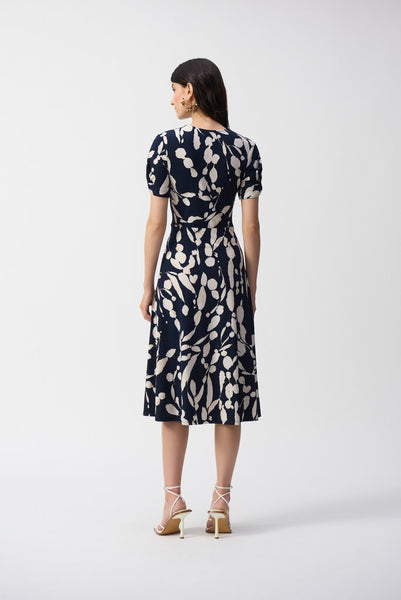 Joseph Ribkoff 251014 Abstract Print Wrap Dress