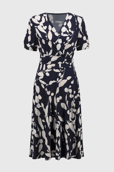 Joseph Ribkoff 251014 Abstract Print Wrap Dress