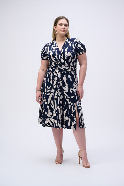 Joseph Ribkoff 251014 Abstract Print Wrap Dress