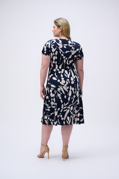 Joseph Ribkoff 251014 Abstract Print Wrap Dress