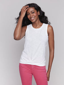 Charlie B Front Twist Cotton Slub Tank