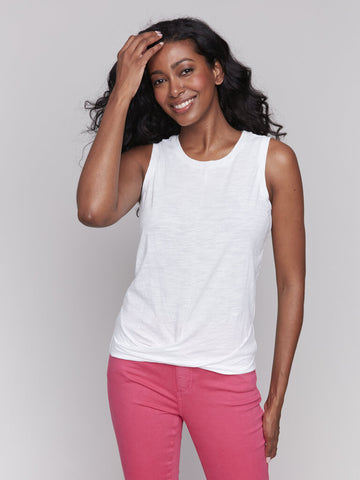 Charlie B Front Twist Cotton Slub Tank