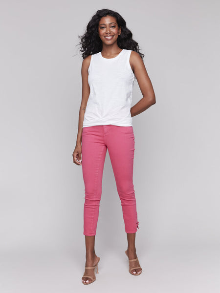 Charlie B Front Twist Cotton Slub Tank