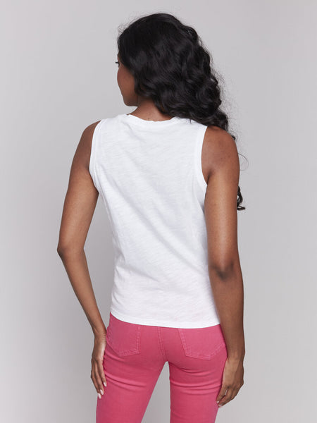 Charlie B Front Twist Cotton Slub Tank