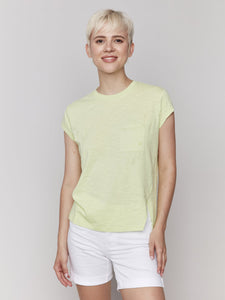 Charlie B Chest Pocket Tee - Keylime