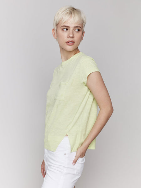 Charlie B Chest Pocket Tee - Keylime