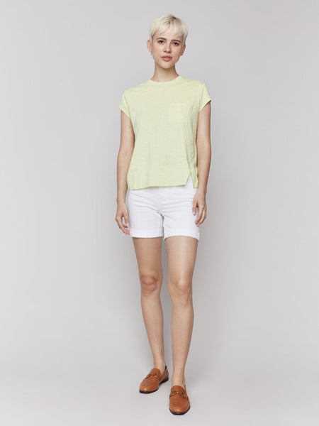 Charlie B Chest Pocket Tee - Keylime