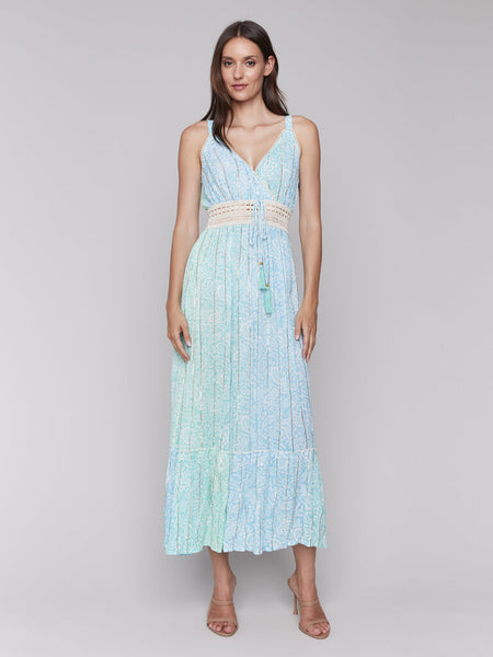 Charlie B Lagoon Foil Print Maxi Dress