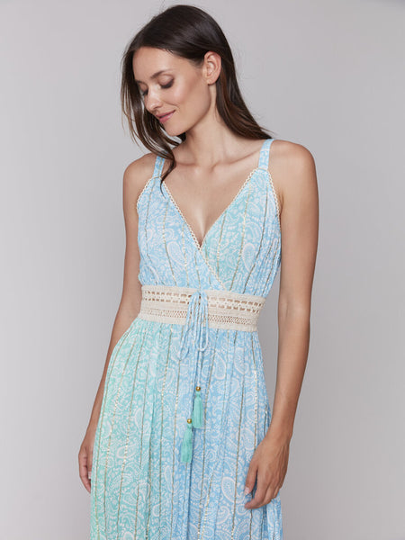 Charlie B Lagoon Foil Print Maxi Dress
