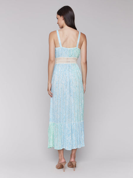 Charlie B Lagoon Foil Print Maxi Dress