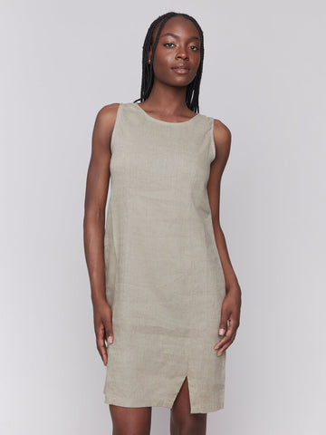 Charlie B Sleeveless Linen Blend Dress - Celadon