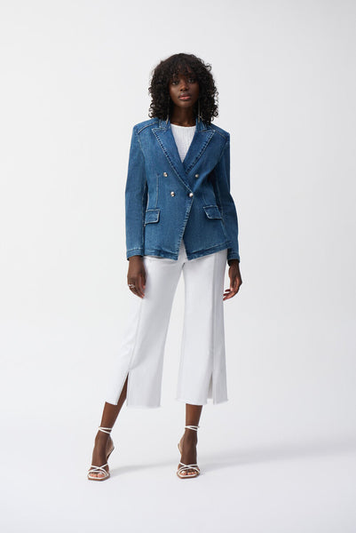 Joseph Ribkoff 251962 Stretch Denim Double-Breasted Blazer