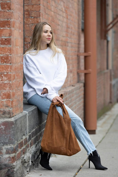 RISA Suede Knot Tote - Tan