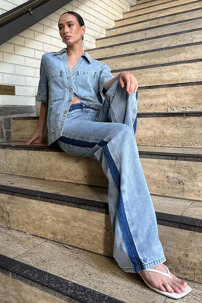 Madison the Label 'Dakota' Two-Tone Jeans