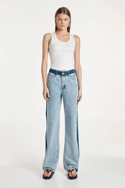 Madison the Label 'Dakota' Two-Tone Jeans