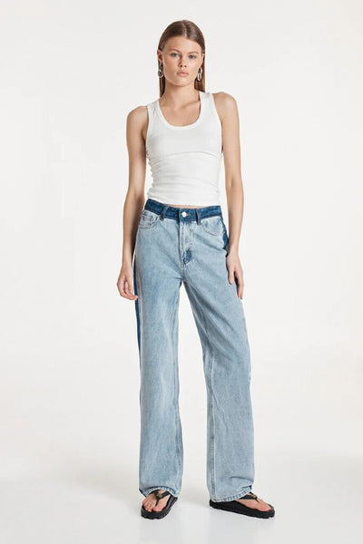 Madison the Label 'Dakota' Two-Tone Jeans