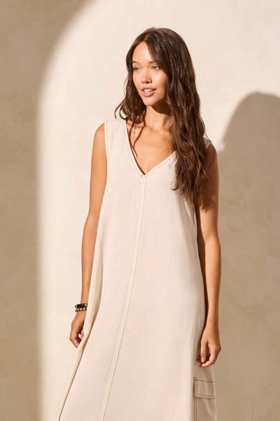 Tribal Linen Blend Cargo Dress