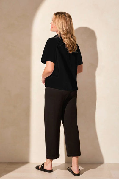 Tribal Funnel Neck Top with Drawcord