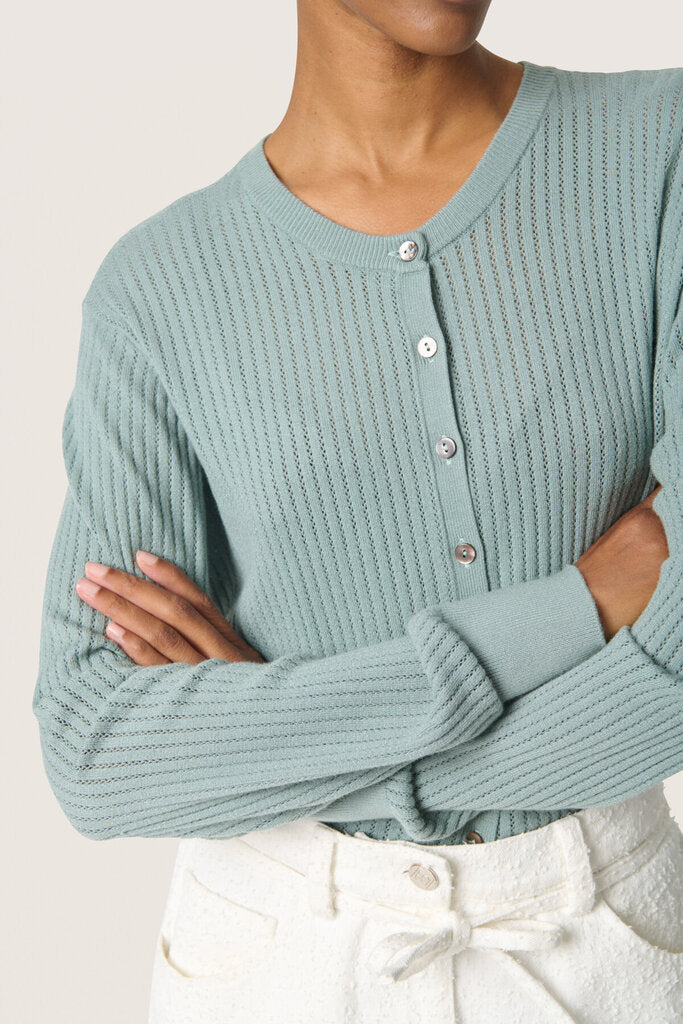 Soaked in Luxury 'Spina' Cardigan - Silver Blue