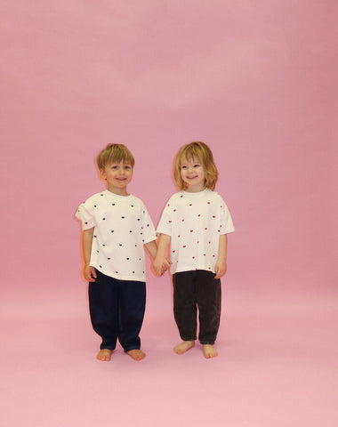 Brunette the Label 'All Over Tiny Heart' Kids Boxy Tee