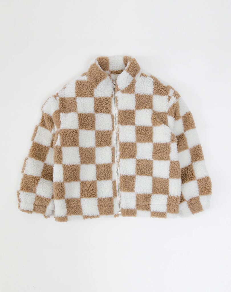Brunette the Label 'Checkerboard' Kids Sherpa Jacket