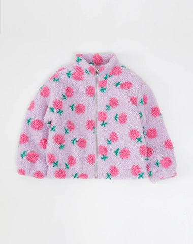 Brunette the Label Kids Floral Sherpa Jacket - Purple